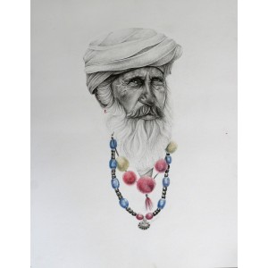 Saeed Lakho, untitled, 22 x 28 Inch, Mix Media On Paper, Figurative Painting, AC-SL-051
